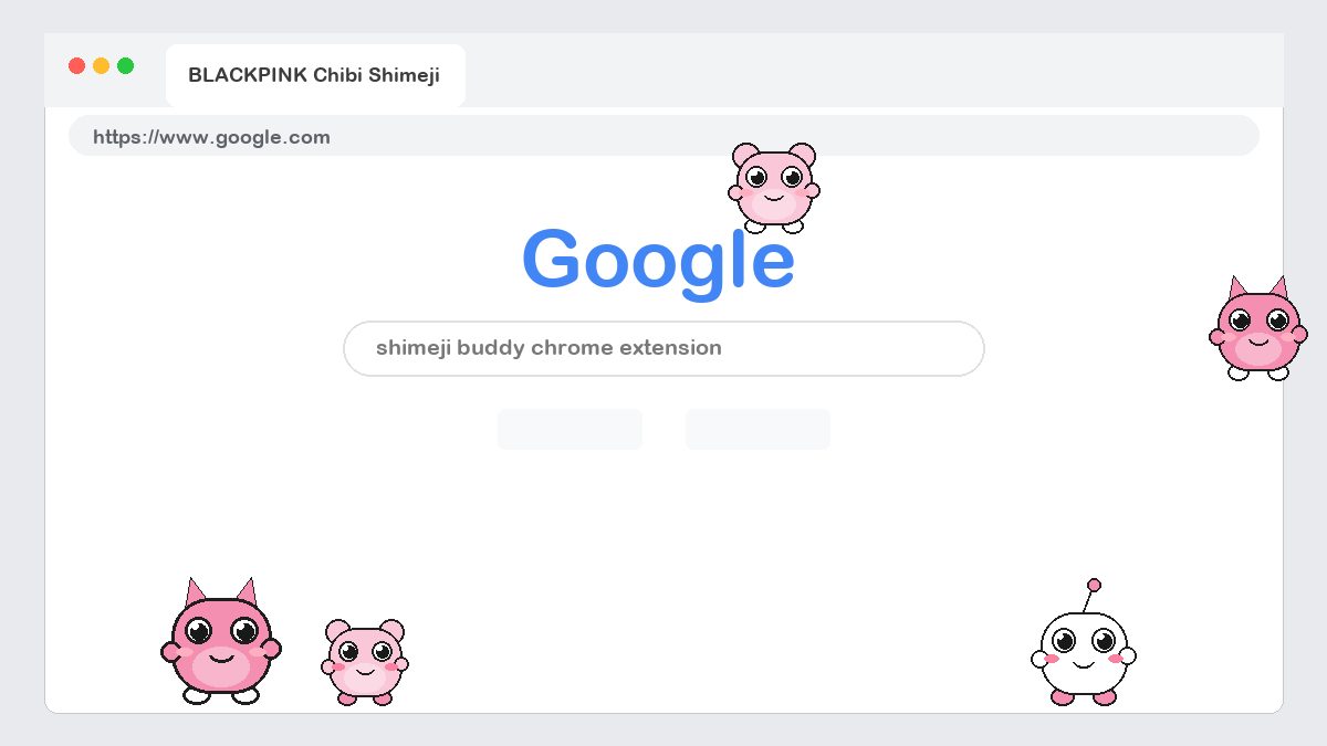 BLACKPINK Chibi Shimeji walking on a Google Chrome web page