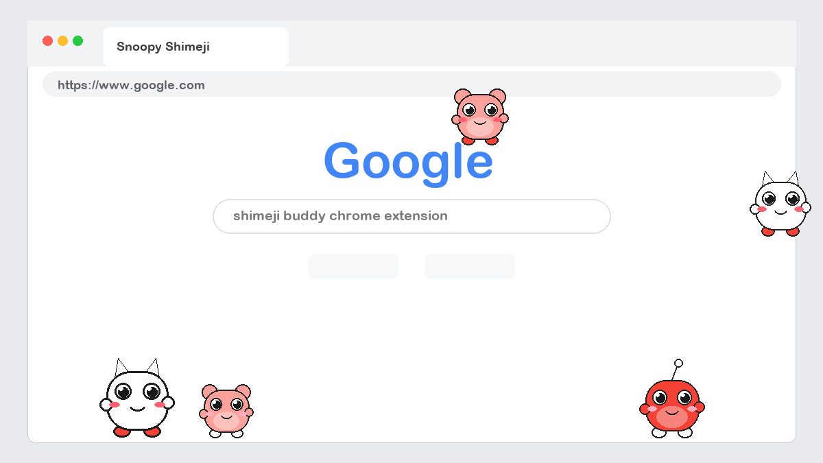 Snoopy Shimeji walking on a Google Chrome web page